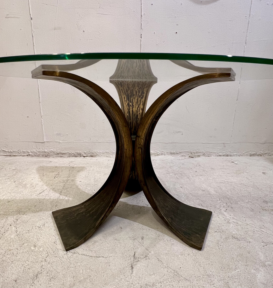 Mid-Century Glass & Bronze Coffee Table, 1960s