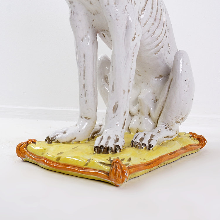 Mid-Century Glazed Earthenware Dog