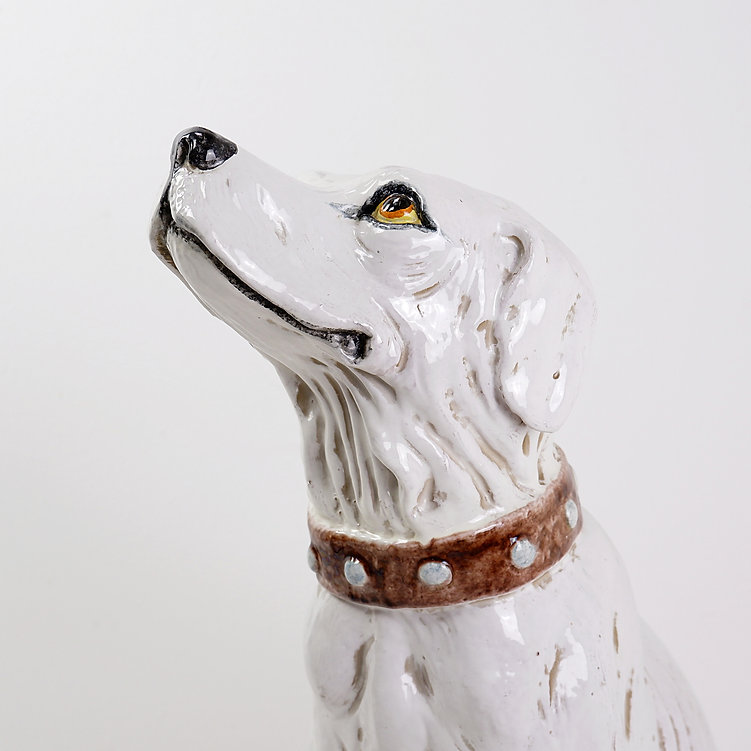Mid-Century Glazed Earthenware Dog