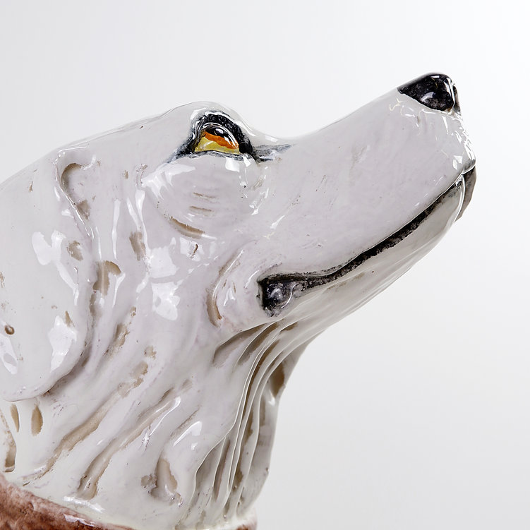 Mid-Century Glazed Earthenware Dog