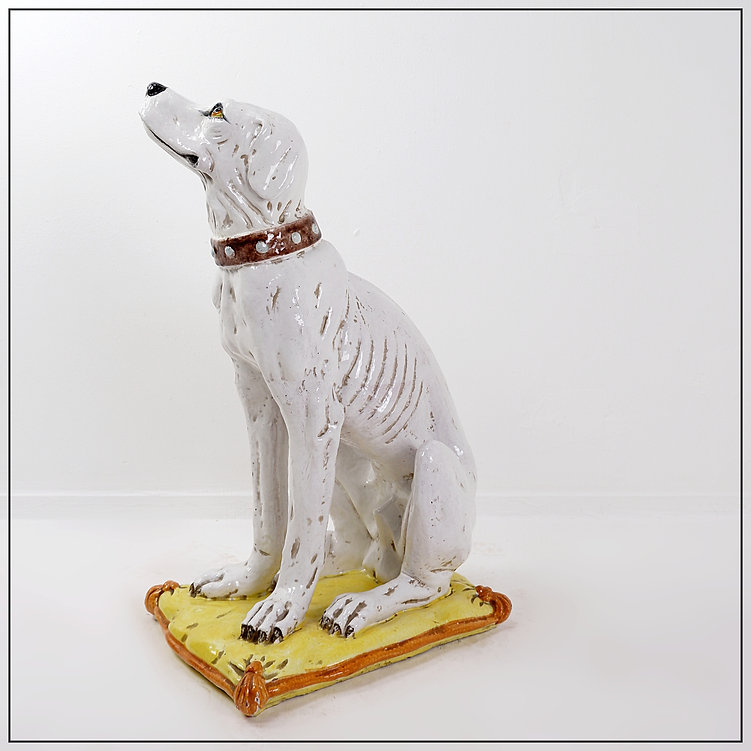 Mid-Century Glazed Earthenware Dog