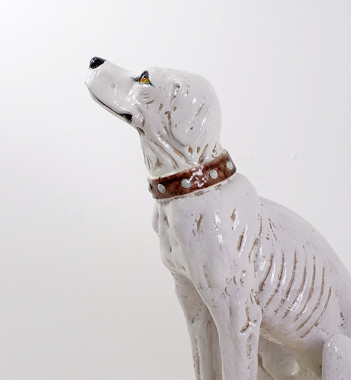 Mid-Century Glazed Earthenware Dog