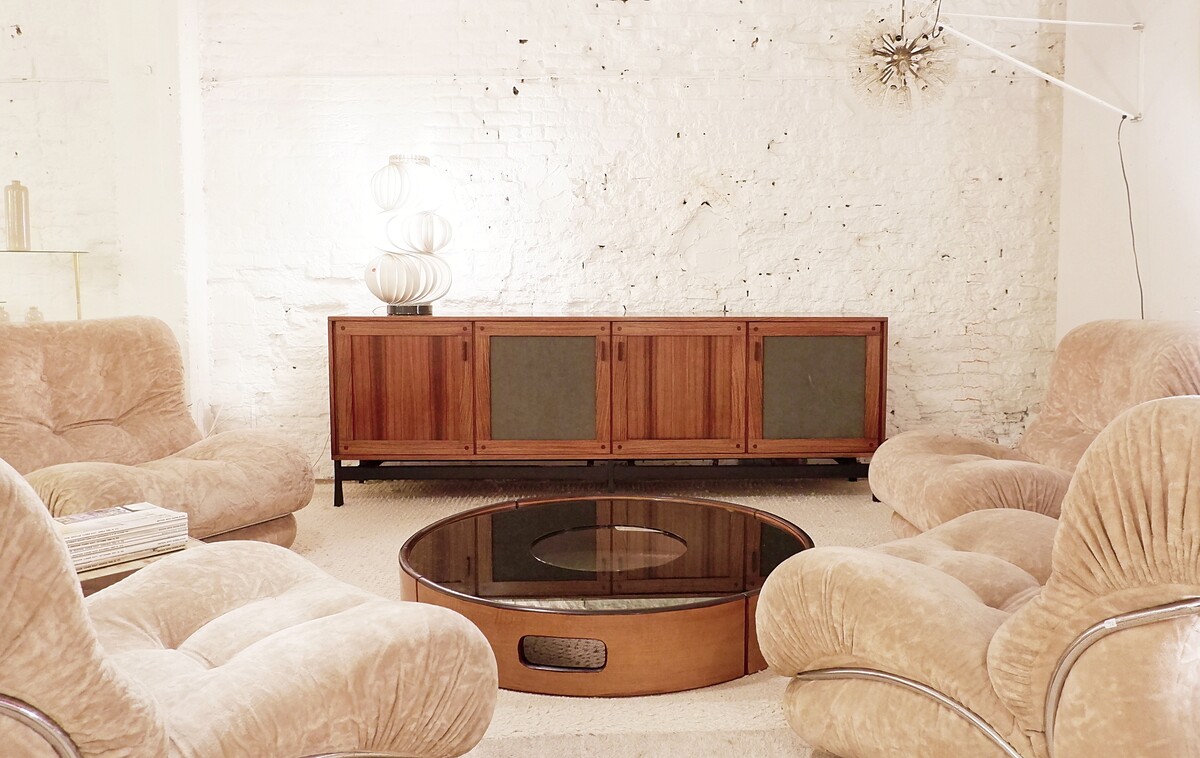 Mid Century Italian Sideboard By Franco Albini For Saima Wood And