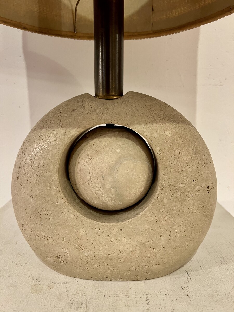 Mid-Century Italian Travertin Table Lamp, Italy