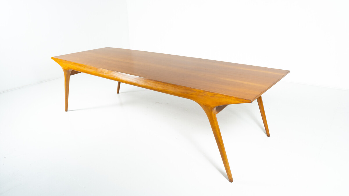 Mid-Century Large Dining Table by Carlo de Carli, Walnut, 1950s