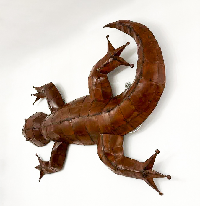 Mid-Century Large Lizard Wall Sculpture