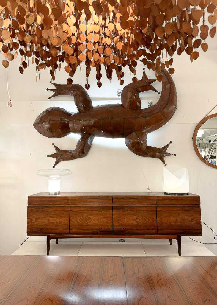 Mid-Century Large Lizard Wall Sculpture