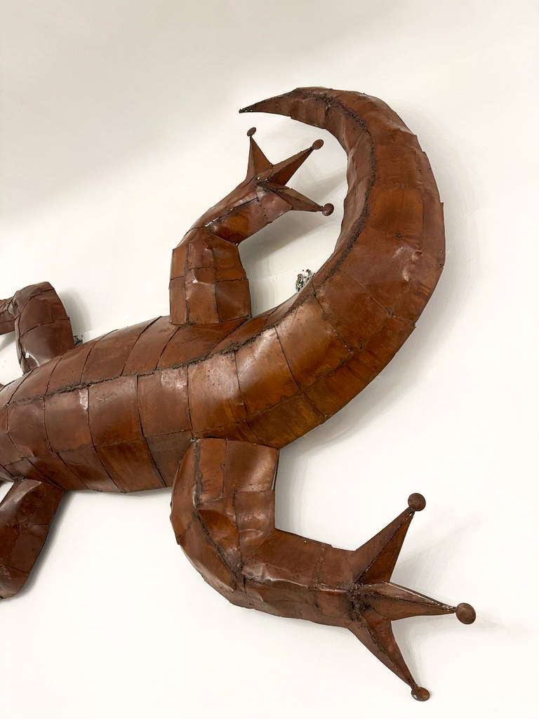 Mid-Century Large Lizard Wall Sculpture