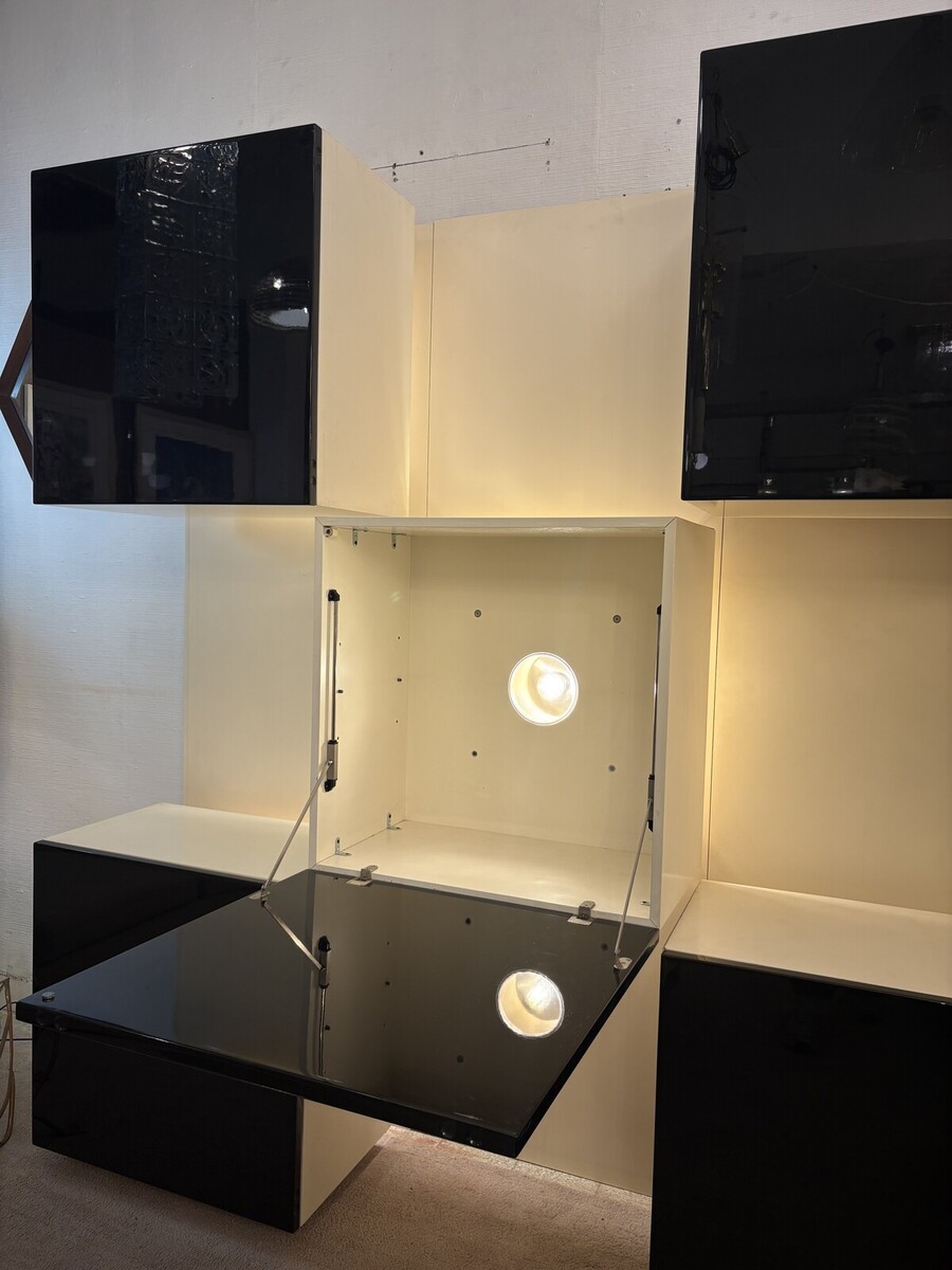 Mid-Century Lighting Wall Unit by Roberto Monsani for Acerbis, 1970s