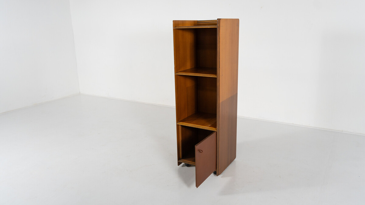 Mid-Century Modern Artona shelf by Afra & Tobia Scarpa for Maxalto, Wood and Leather, 1970s - Sold per Piece