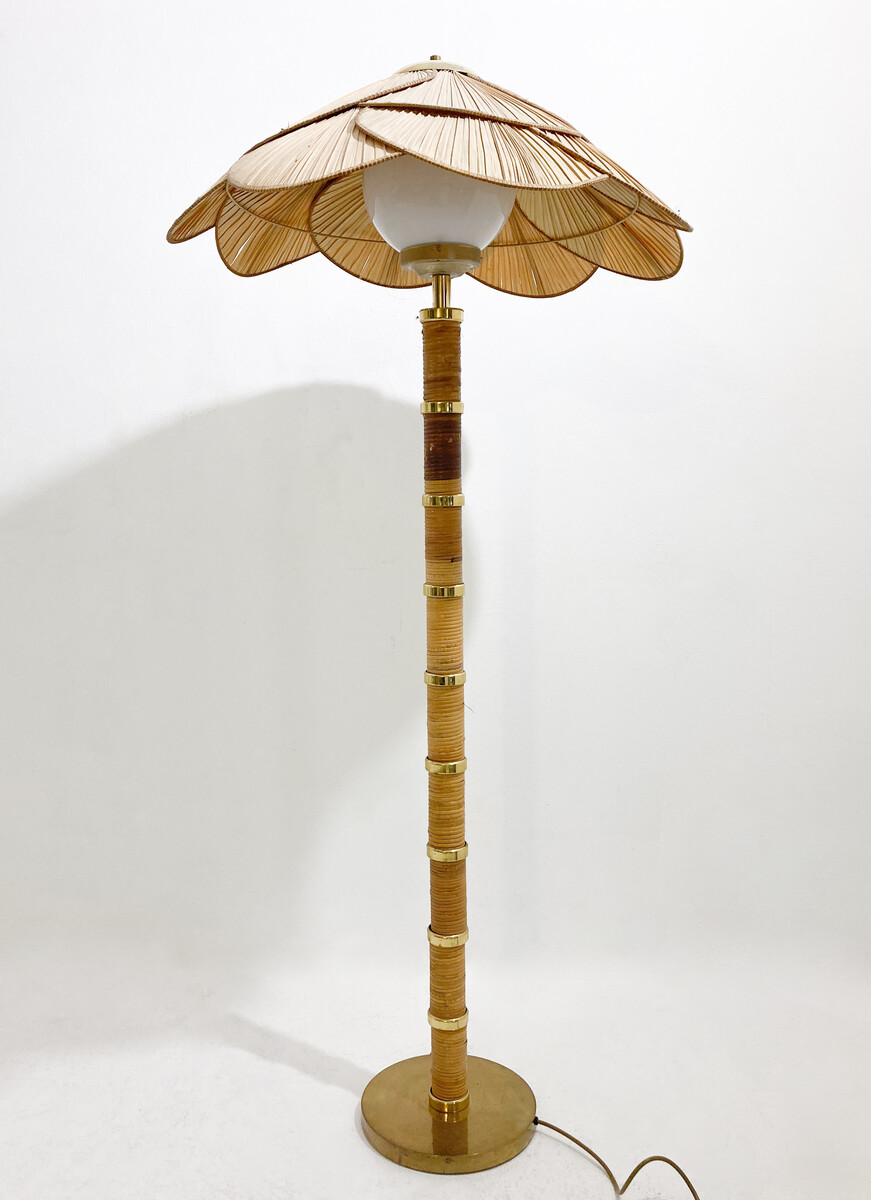 Mid-Century Modern Bamboo Floor Lamp attributed to Miranda Ab, 1960s