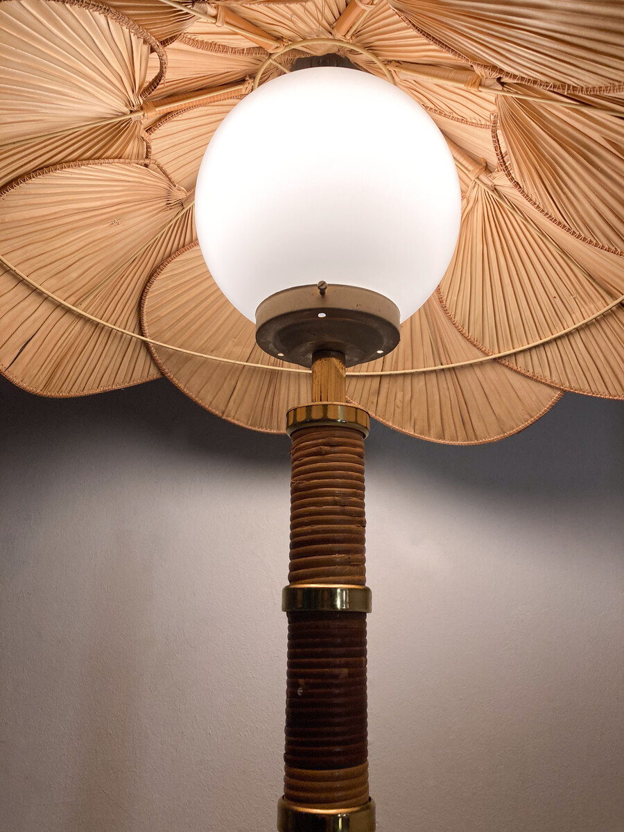 Mid-Century Modern Bamboo Floor Lamp attributed to Miranda Ab, 1960s