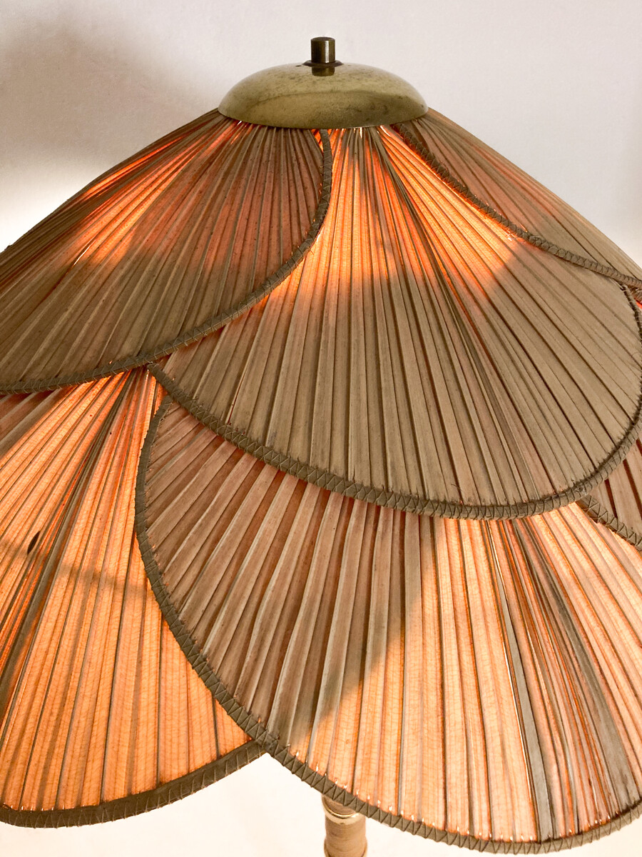 Mid-Century Modern Bamboo Floor Lamp attributed to Miranda Ab, 1960s