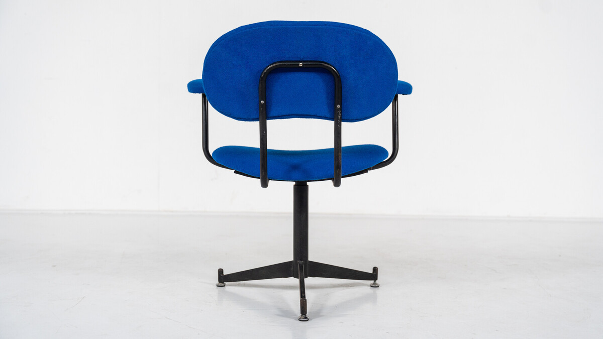 Mid-Century Modern Bleu Swivel Desk Chair