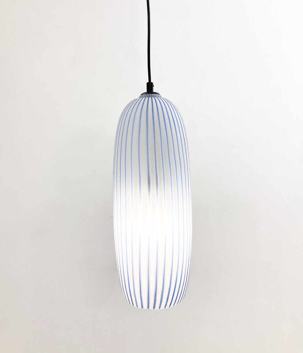 Mid-Century Modern Blue Glass Suspension, Italy, 1960s