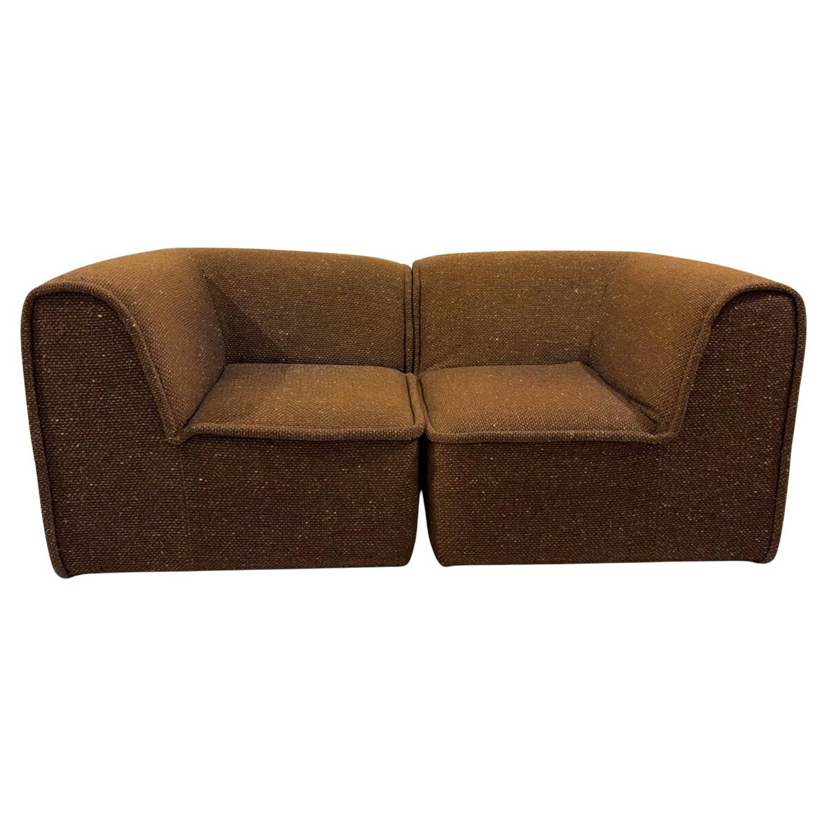 Mid-Century Modern Brown Two-Seater Sofa, Italy