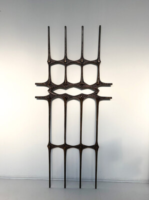 Mid-Century Modern Brutalist Wall-Mounted Sculpture, 1960s- Cast Aluminum