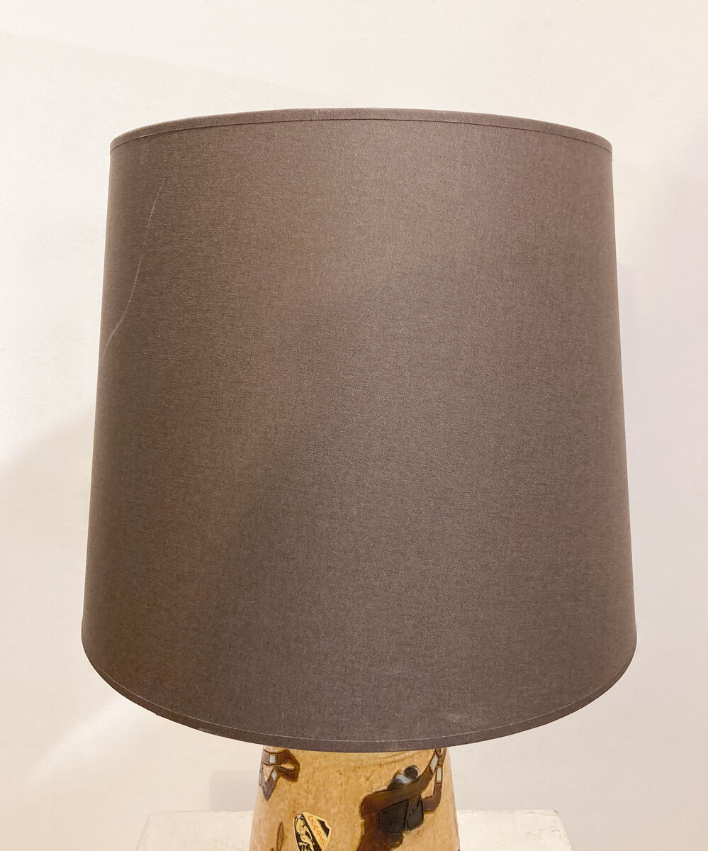 Mid-Century Modern Ceramic Table Lamp by Roger Guérin, Belgium