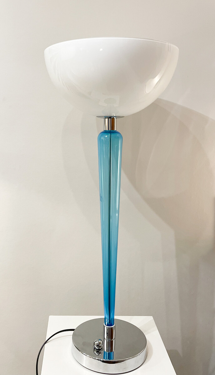 Mid-Century Modern Chrome and Glass Table Lamp by Jeannot Cerutti pour Ve-Art, Italy, 1970's,