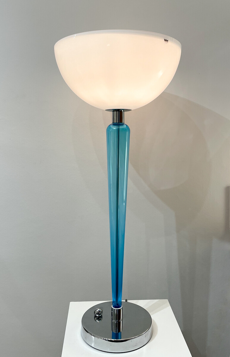 Mid-Century Modern Chrome and Glass Table Lamp by Jeannot Cerutti pour Ve-Art, Italy, 1970's,