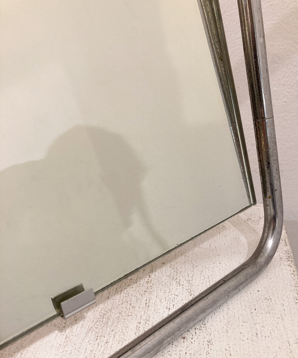 Mid-Century Modern Chrome Desk Mirror