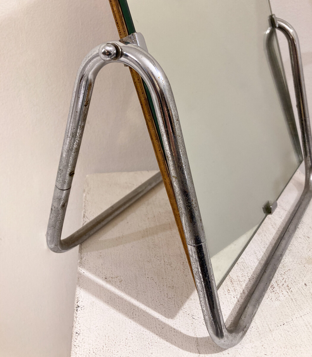 Mid-Century Modern Chrome Desk Mirror