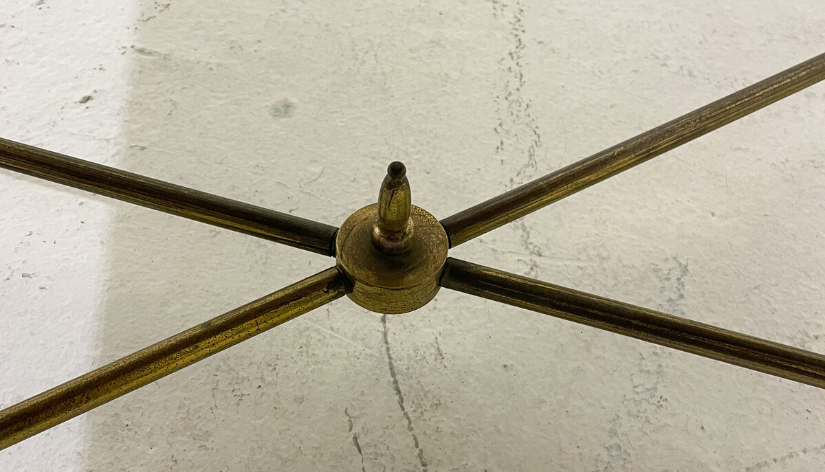 Mid-Century Modern Coffee Table, Glass and Brass