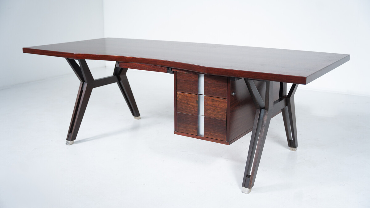 Mid-Century Modern Desk by Ico Parisi for Mim Roma, Italy, 1950s