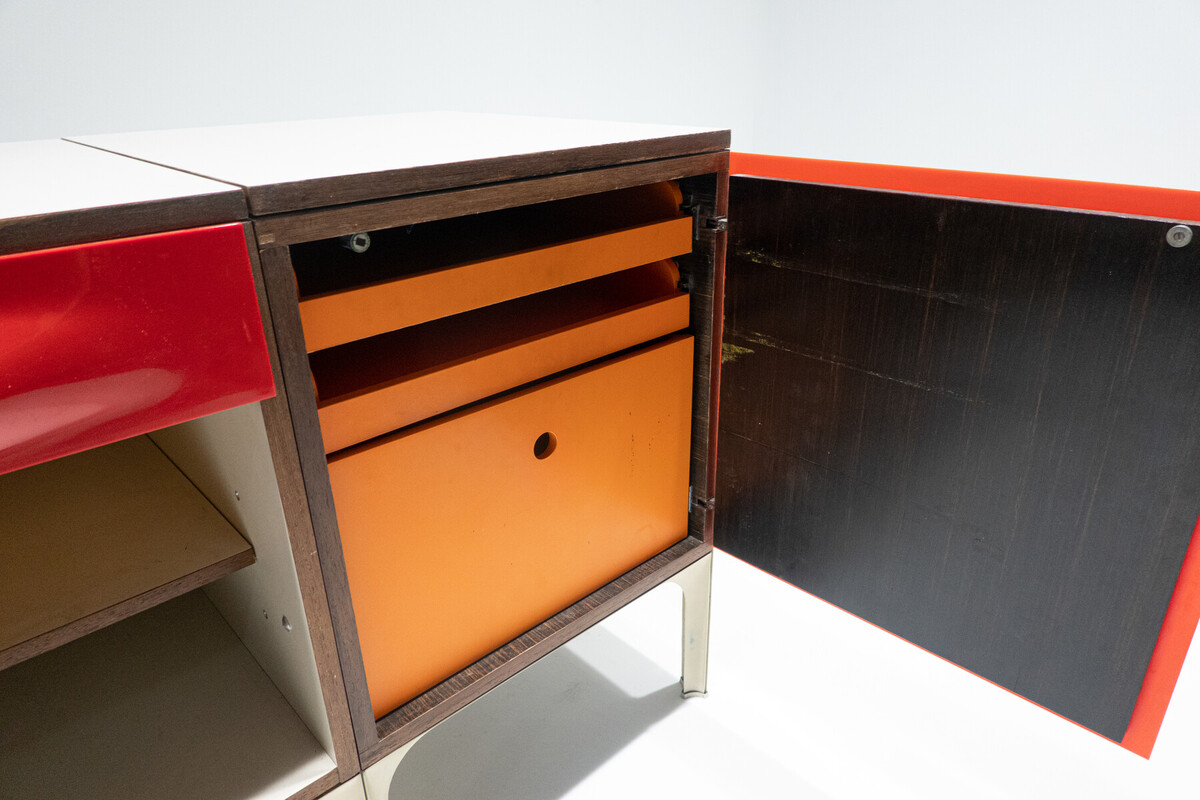 Mid-Century Modern Desk with Sliding Top by Raymond Loewy, 1960s 