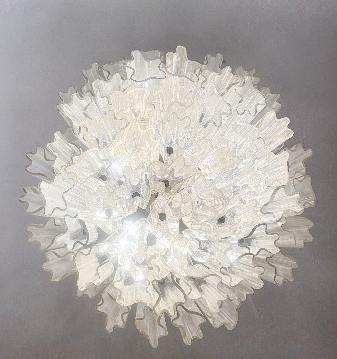 Mid-Century Modern Glass Suspension, Italy, 1970s
