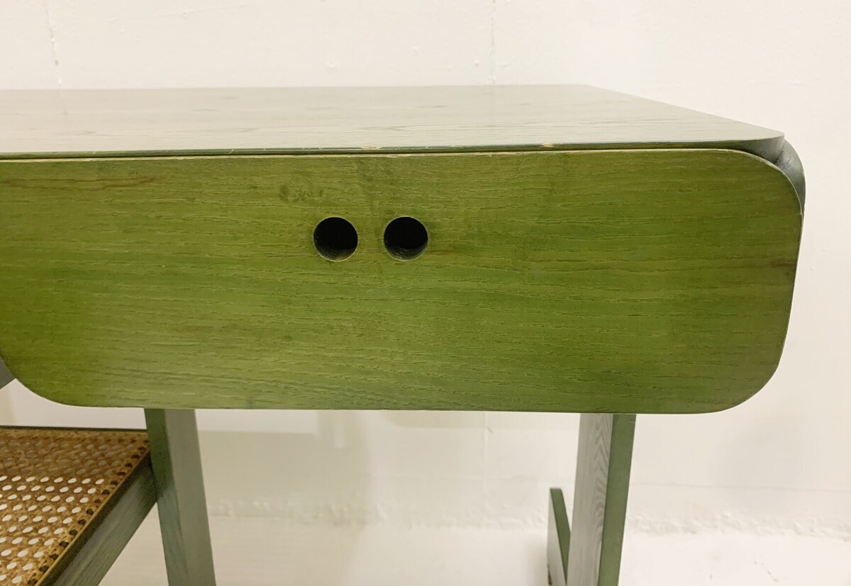 Mid-Century Modern Green Wooden Desk by Derk Jan de Vries - The Netherlands 1960s