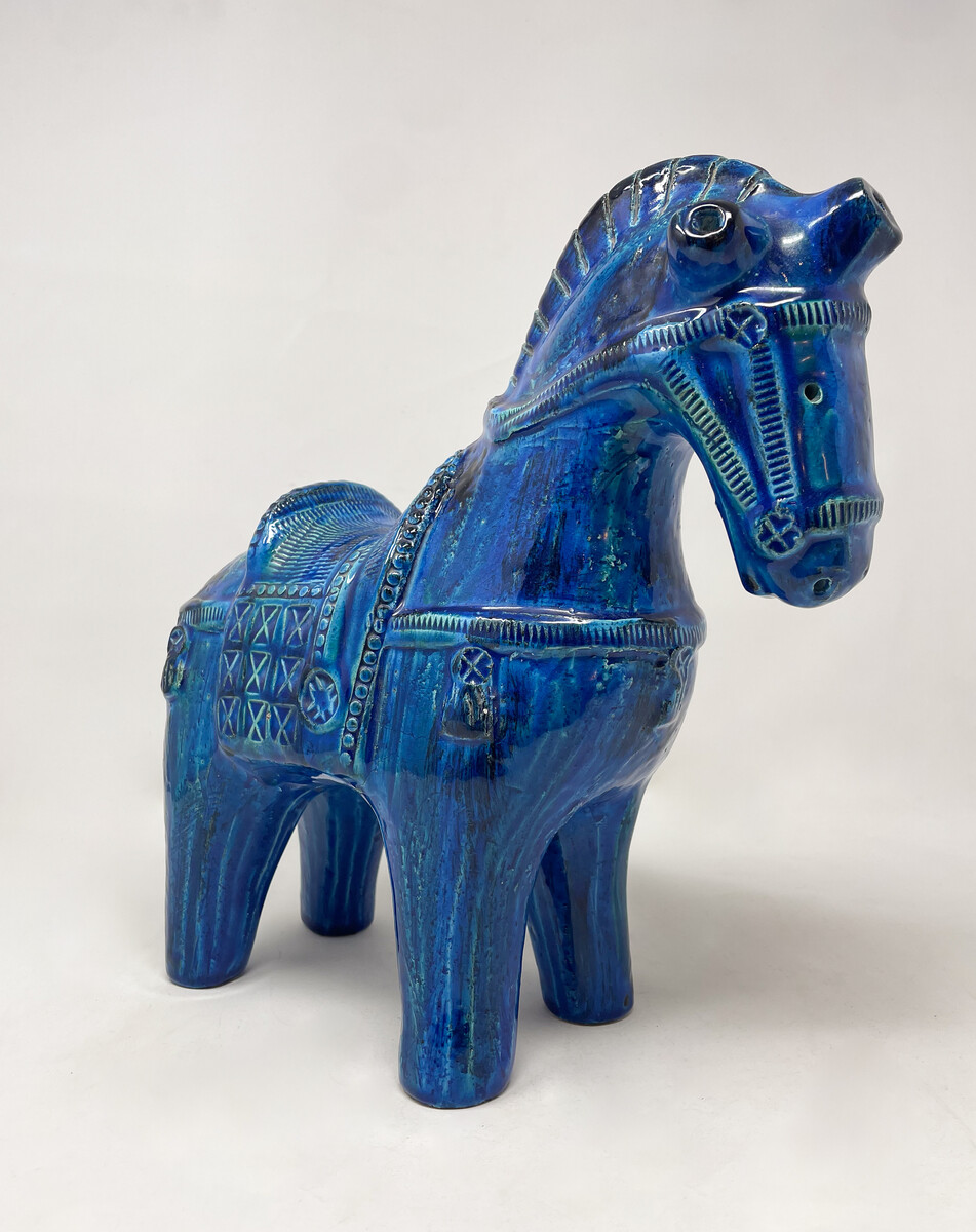 Mid-Century Modern Horse Ceramic Sculpture by Aldo Londi, Italy, 1960s