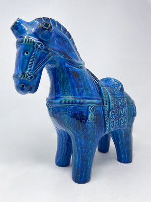Mid-Century Modern Horse Ceramic Sculpture by Aldo Londi, Italy, 1960s