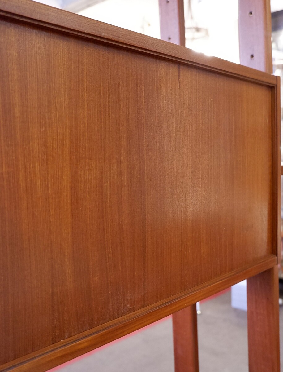 Mid Century Modern Italian Floor to Ceiling teak Wall Unit - 1960s