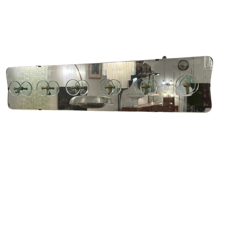 Mid-Century Modern Italian Mirror/Coat Rack, 1950s