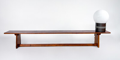 Mid-Century Modern Large Wooden Bench, Italy, 1960s