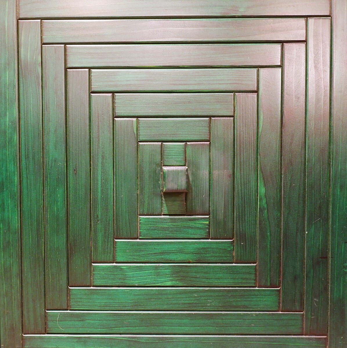 Mid Century Modern long graphic Sideboard in Green stained wood - Italy