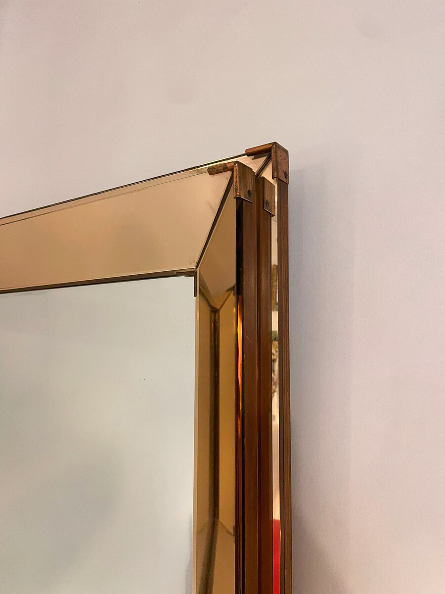 Mid-Century Modern Mirror in the style of Jacques Adnet, 1940's