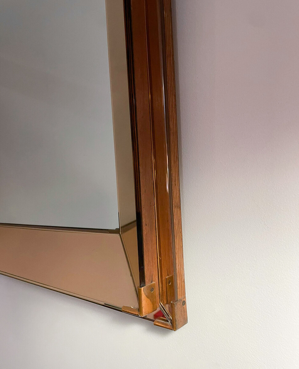 Mid-Century Modern Mirror in the style of Jacques Adnet, 1940's