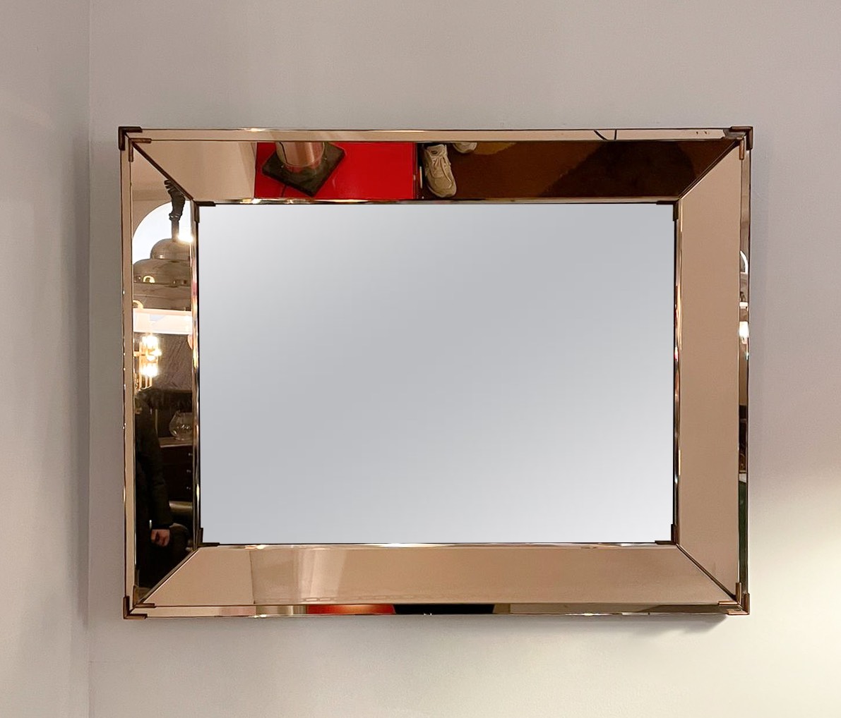 Mid-Century Modern Mirror in the style of Jacques Adnet, 1940's