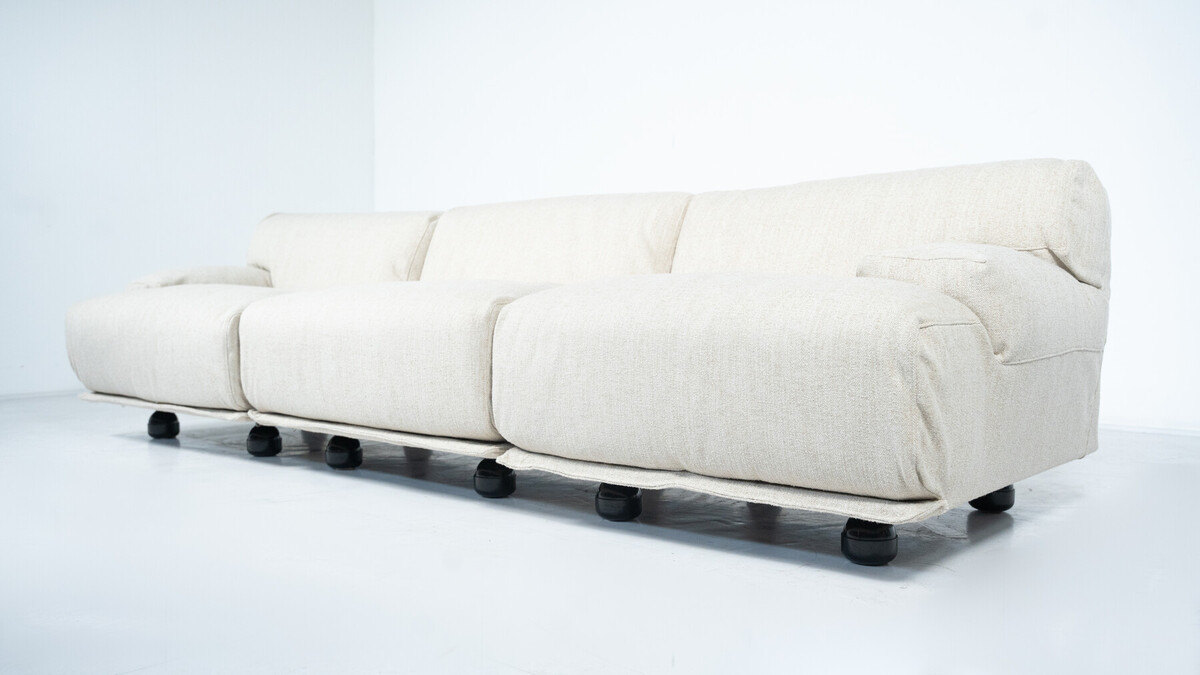 Mid-Century Modern Modular Fiandra Sofa 3-Seater by Vico Magistretti, Cassina, Italy,1970s - New upholstery