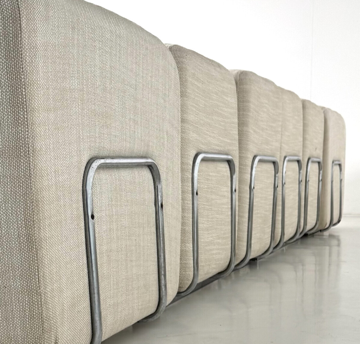 Mid-Century Modern Modular Sofa, Fabric and Chrome, 1970s - New Upholstery