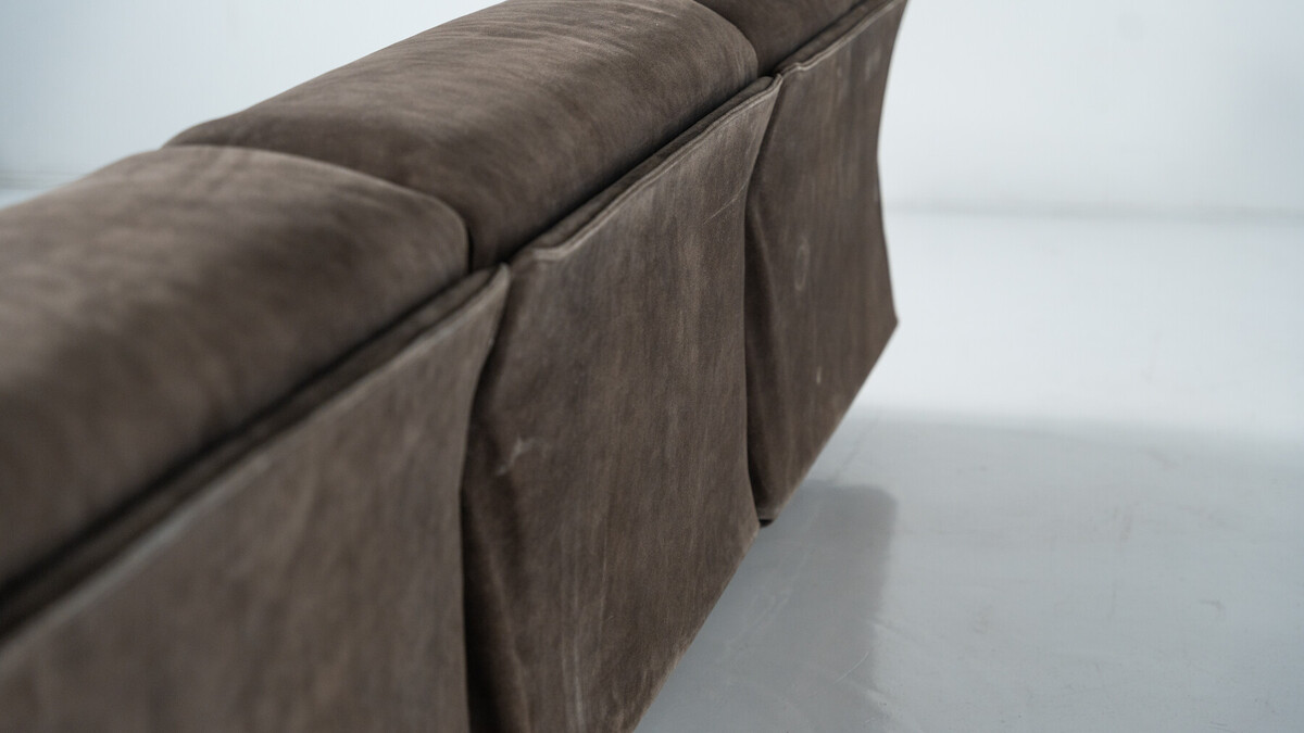 Mid-Century Modern Modular Three-Seater Fiandra Sofa by Vico Magistretti, Cassina, Italy,1970 -Original Fabric