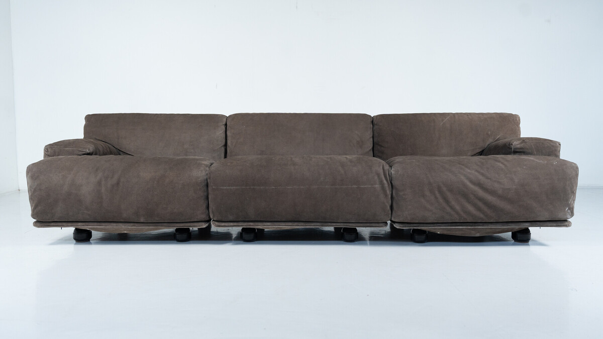 Mid-Century Modern Modular Three-Seater Fiandra Sofa by Vico Magistretti, Cassina, Italy,1970 -Original Fabric