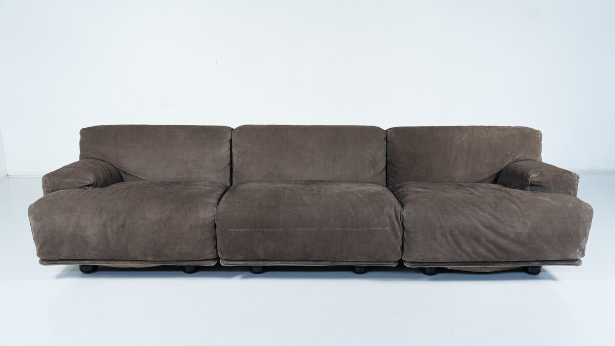 Mid-Century Modern Modular Three-Seater Fiandra Sofa by Vico Magistretti, Cassina, Italy,1970 -Original Fabric