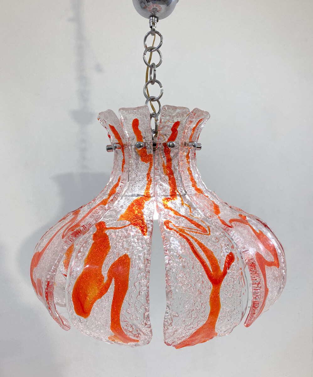 Mid-Century Modern Murano Glass Ceiling Light for Mazzega, Italy, 1960's