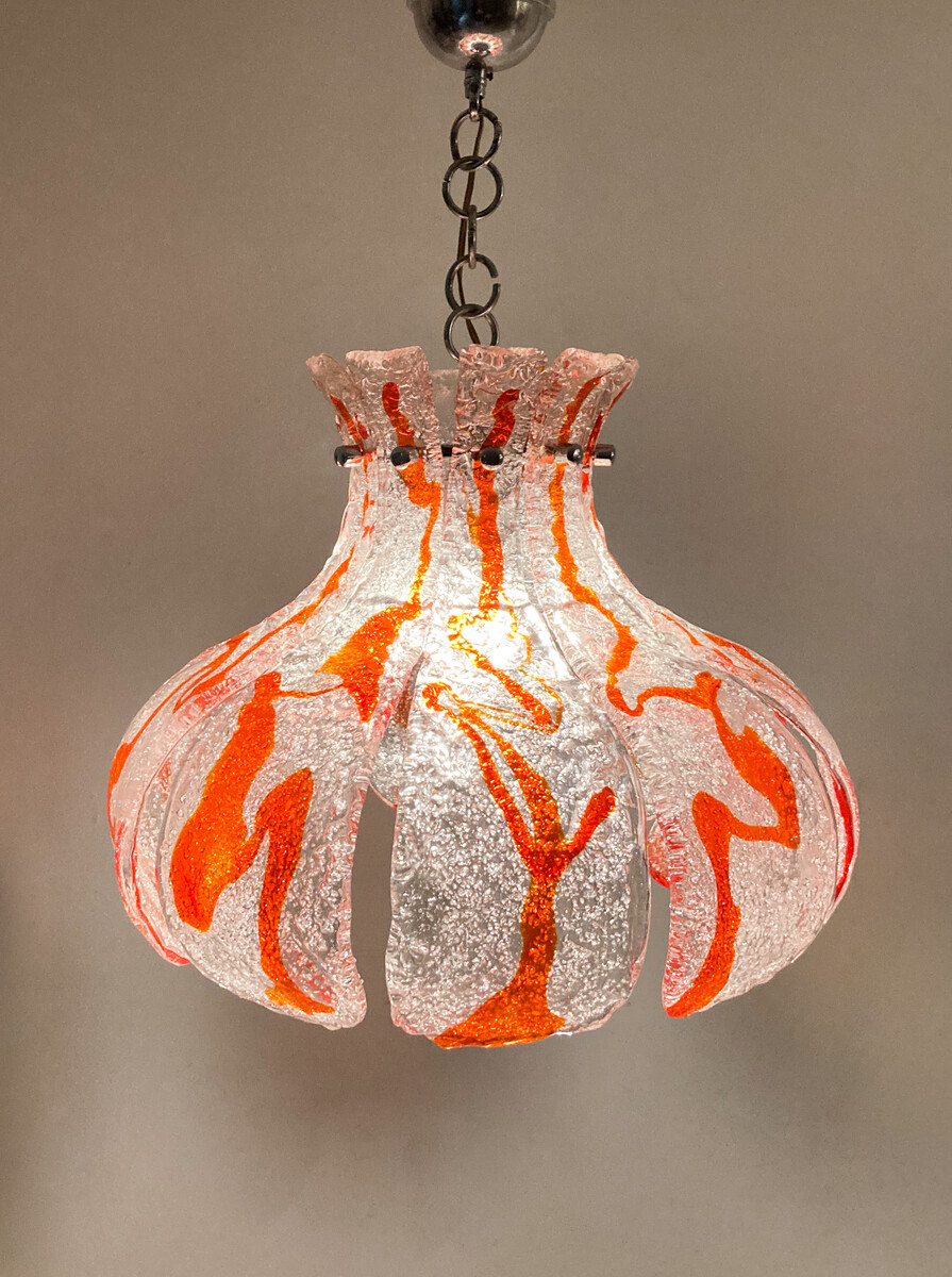 Mid-Century Modern Murano Glass Ceiling Light for Mazzega, Italy, 1960's