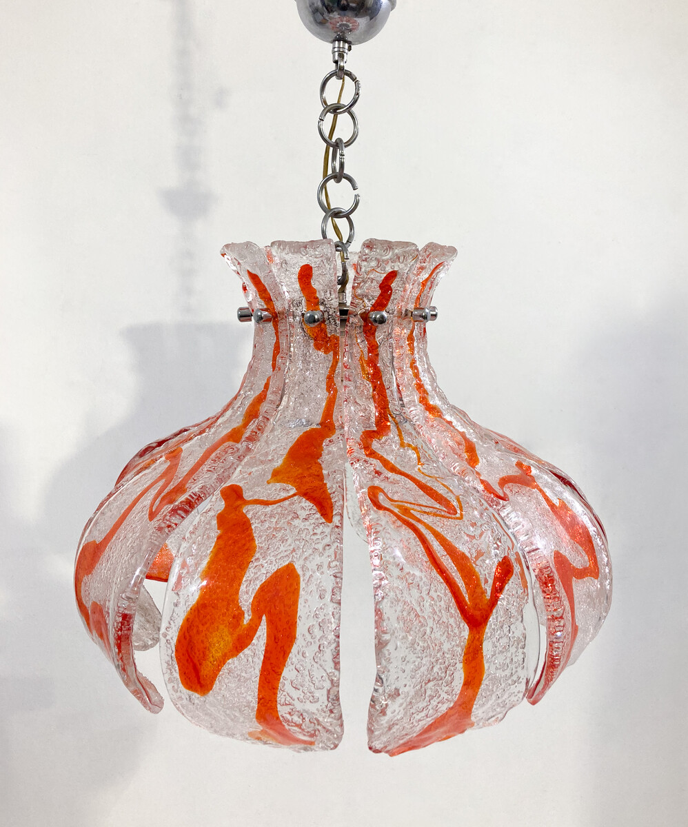 Mid-Century Modern Murano Glass Ceiling Light for Mazzega, Italy, 1960's