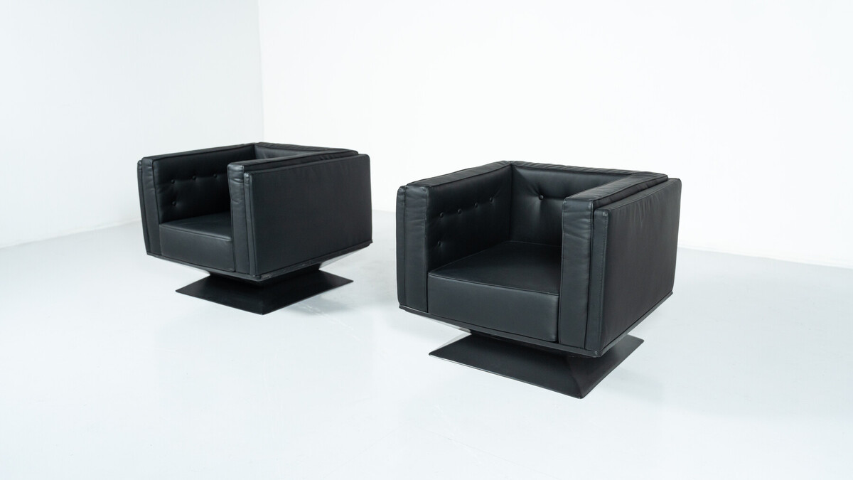 Mid-Century Modern Pair of Armchairs by Luigi Pellegrin for MIM Roma, Italy, 1950s