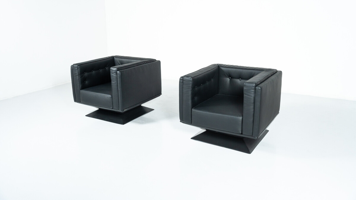 Mid-Century Modern Pair of Armchairs by Luigi Pellegrin for MIM Roma, Italy, 1950s